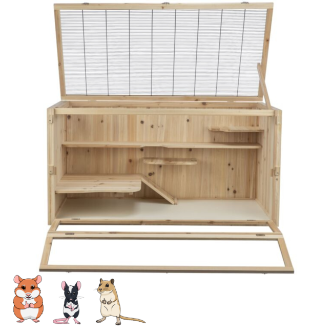 Wooden Rodent Enclosure 115 × 60 × 60 cm