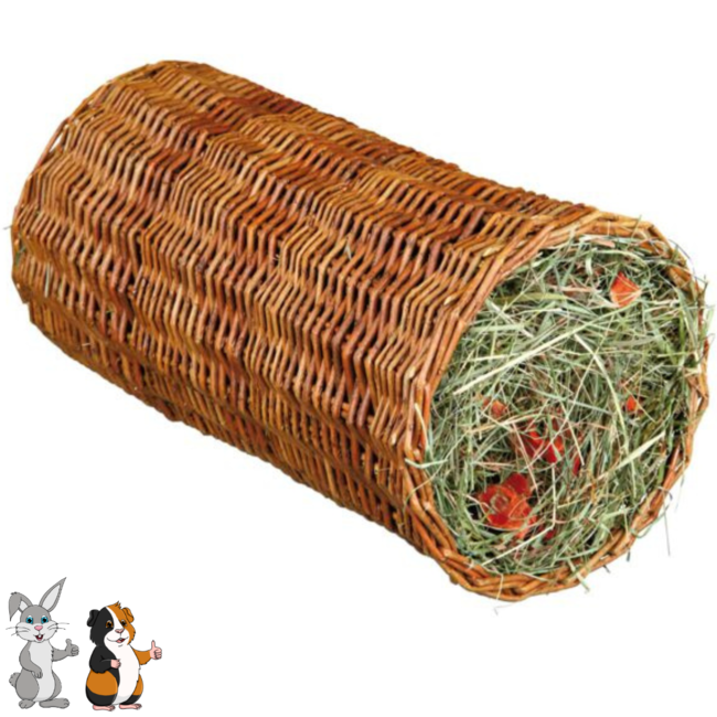 Willow Tunnel with Hay and Carrot Ø 20 × 38 cm, 220 g