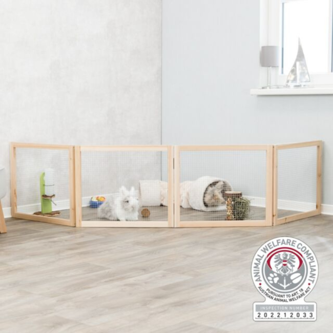 Ren voor binnen - Ren voor konijnen en cavia's - 4 panelen - 50x60 cm - Hout