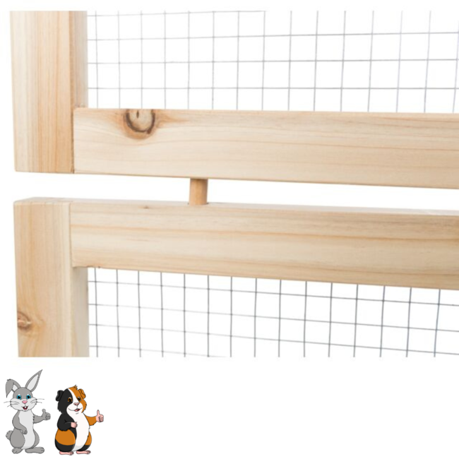 Ren voor binnen - Ren voor konijnen en cavia's - 4 panelen - 50x60 cm - Hout