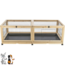 Groot houten hok op wieltjes - Verblijf voor konijnen en cavia's - Voor binnen - 150 x 50 x 60 cm - Hout