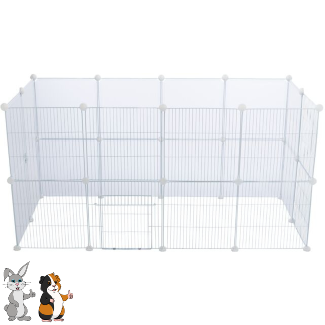 Expandable Guinea Pig Enclosure - Multiple Panels - Indoor Enclosure - 140 × 35 × 70 cm - White