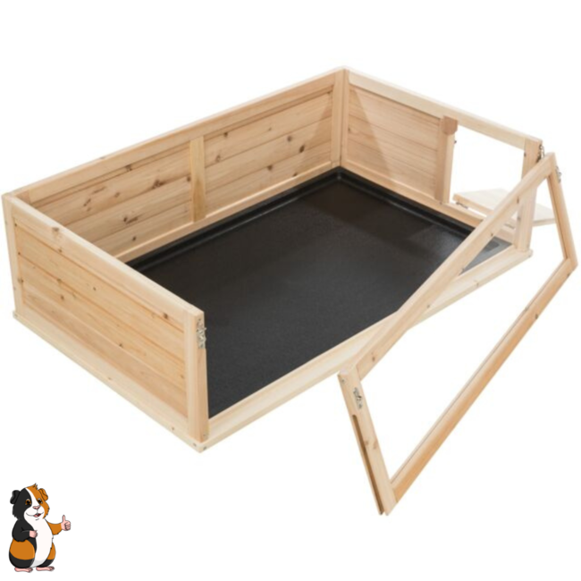 Caviaverblijf met verdiepingen - Hok voor cavia's met plexiglas- 114 × 30 × 74 cm - Hout