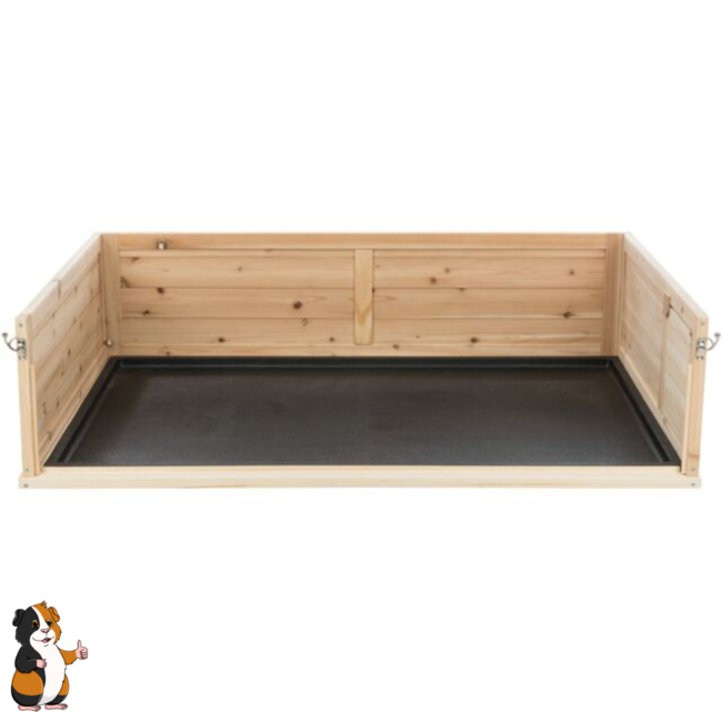 Guinea pig enclosure with levels - Hutch for guinea pigs with plexiglass - 114 × 30 × 74 cm - Wood