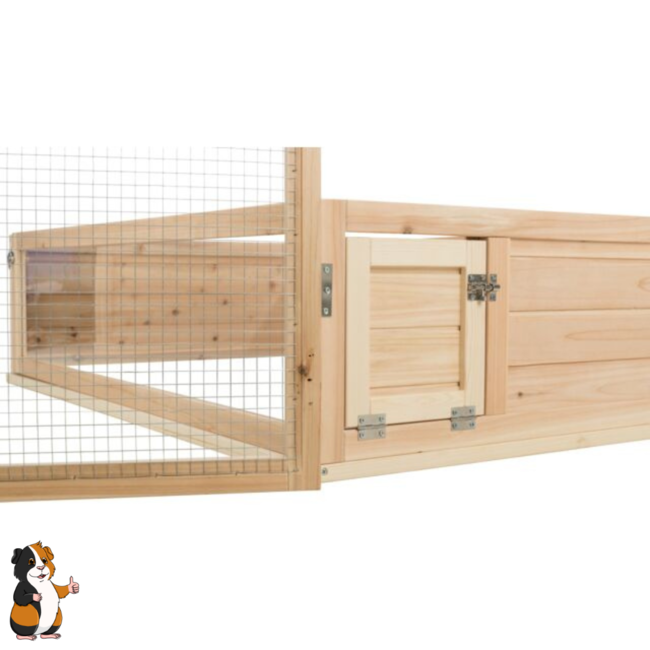 Guinea pig enclosure with levels - Hutch for guinea pigs with plexiglass - 114 × 30 × 74 cm - Wood