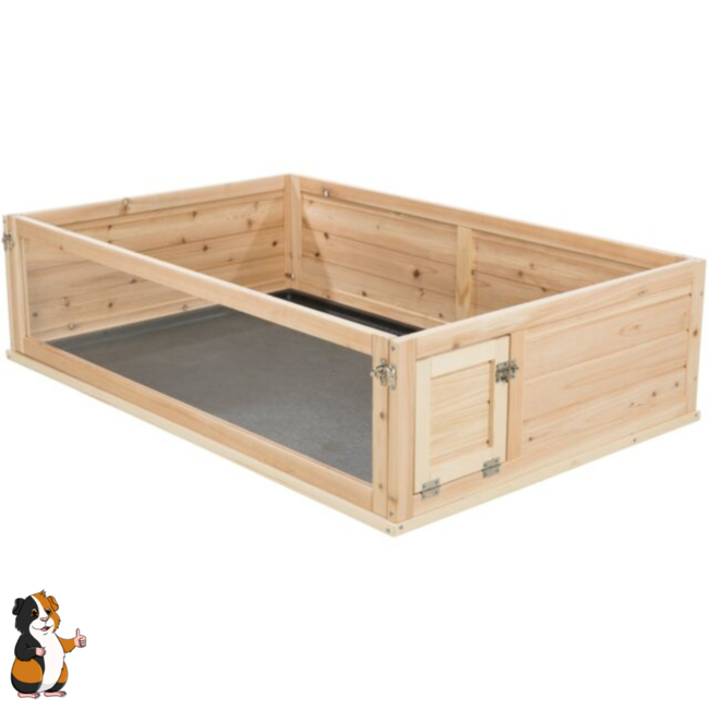 Caviaverblijf met verdiepingen - Hok voor cavia's met plexiglas- 114 × 30 × 74 cm - Hout