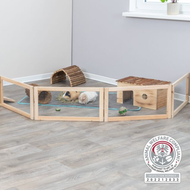 Indoor playpen - Playpen for guinea pigs - 4 panels - 60 x 30 cm - Wood