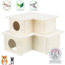Meerkamerhuis met 3 kamers - Ondergrondshuis voor knaagdieren - 25 × 10 × 25 cm - Hout