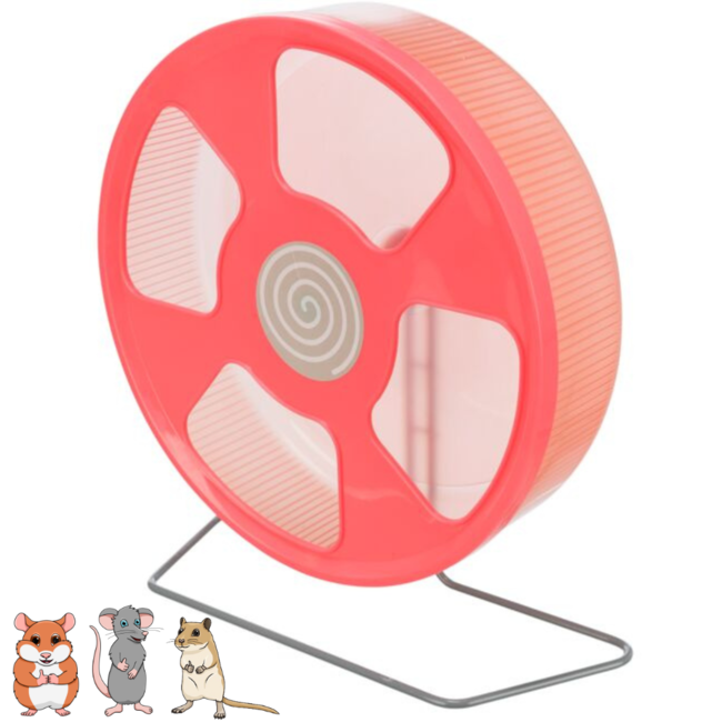 Loopwiel van kunststof voor goudhamsters, ratten en gerbils - ø 28 cm - Assorti