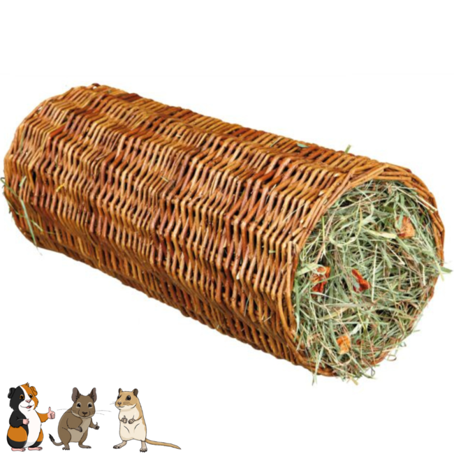 Willow Tunnel with Hay and Carrot ø 15 × 33 cm, 110 g