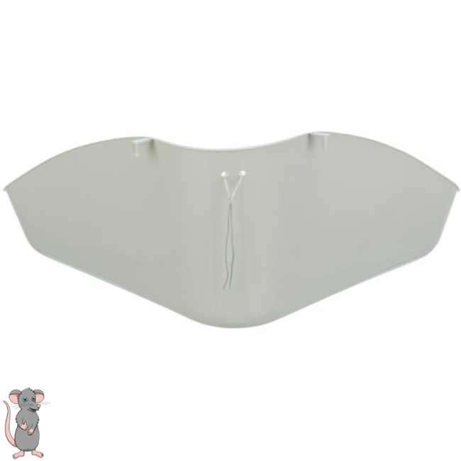 Hoektoilet voor ratten en fretten - Plastic hoektoilet met bevestigingshaken - 36 × 21 × 30/30 cm - Assorti