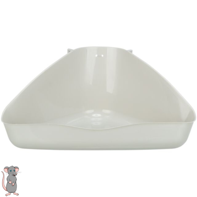 Corner toilet for rats and ferrets - Plastic corner toilet with fastening hooks - 36 × 21 × 30/30 cm - Assorted
