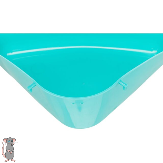 Corner toilet for rats and ferrets - Plastic corner toilet with fastening hooks - 36 × 21 × 30/30 cm - Assorted