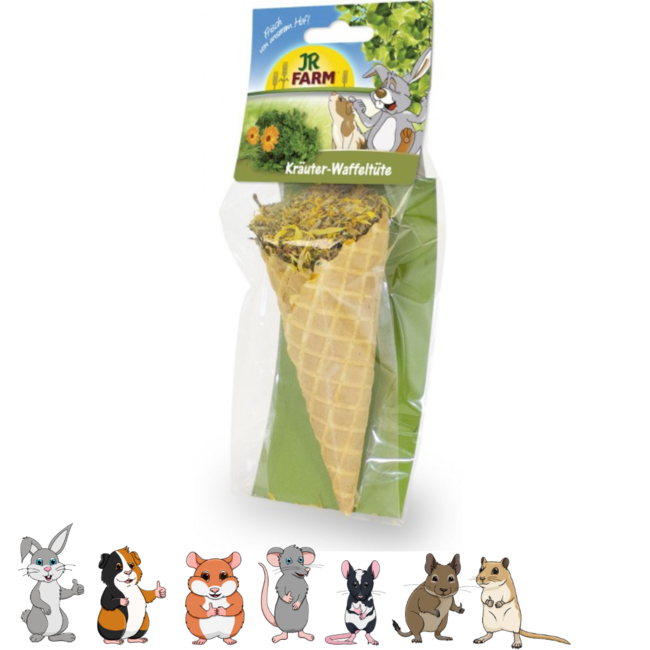 Herb ice cream cone - Snack for rabbits and rodents - 60 grams