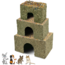 JR Farm Hay House with Flowers - Snack for Guinea Pigs and Other Rodents - 27 x 18 x 17 cm