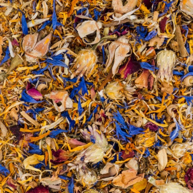 JR Farm Hooihuis met bloemen - Snack voor knaagdieren - 15 x 9 x 10 cm