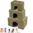JR Farm Hay House with Flowers - Snack for Rodents - 15 x 9 x 10 cm