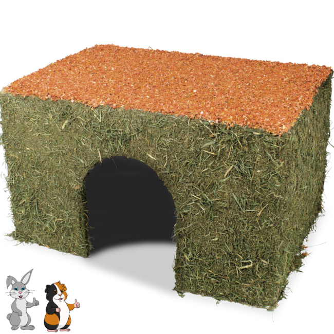 JR Farm Hay House with Carrot - Snack for Rabbits and Guinea Pigs - 650 grams