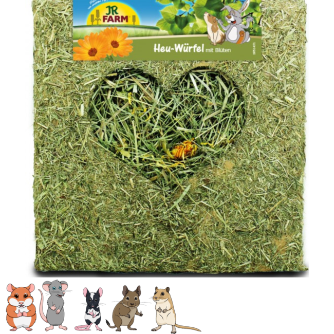 JR Farm Hay Block with Mealworms - Snack for Rodents - 125 grams