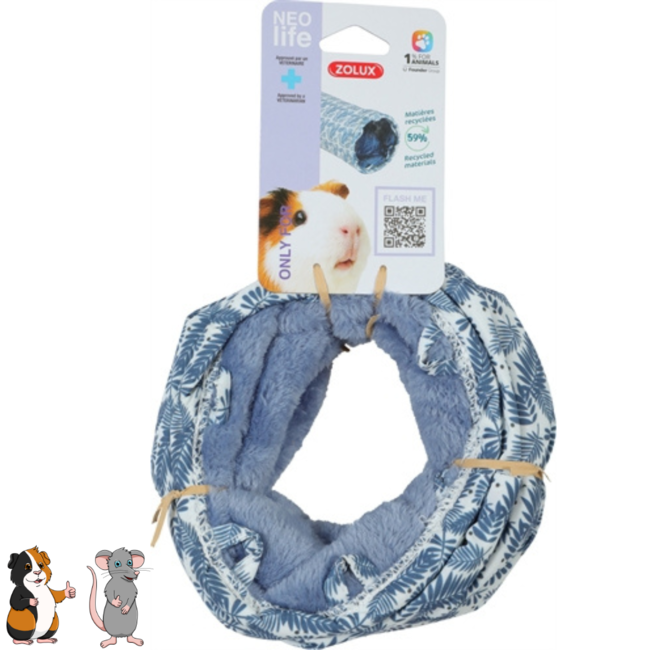 Zolux neolife tunnel - Play tunnel for guinea pigs and other rodents - 40 x 15 x 15 cm - Blue