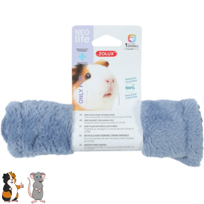 Zolux neolife mini blanket - Blanket for rabbits and rodents - 20 x 20 cm - Blue