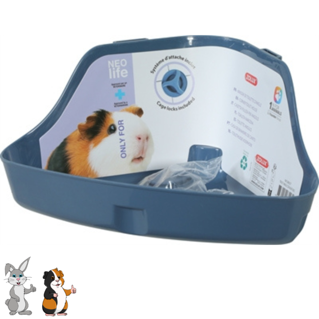 Zolux Neolife corner toilet - Corner toilet for rats and ferrets - 35 x 25 x 15 cm - Blue