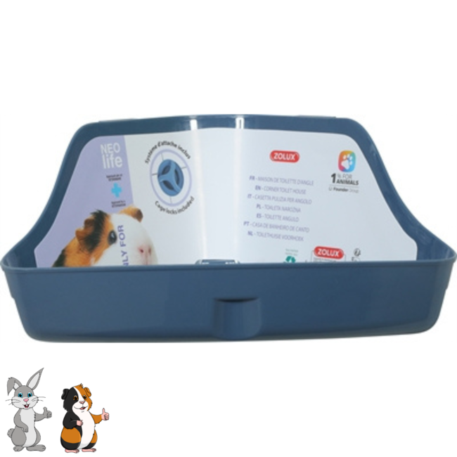 Zolux Neolife corner toilet - Corner toilet for rats and ferrets - 35 x 25 x 15 cm - Blue