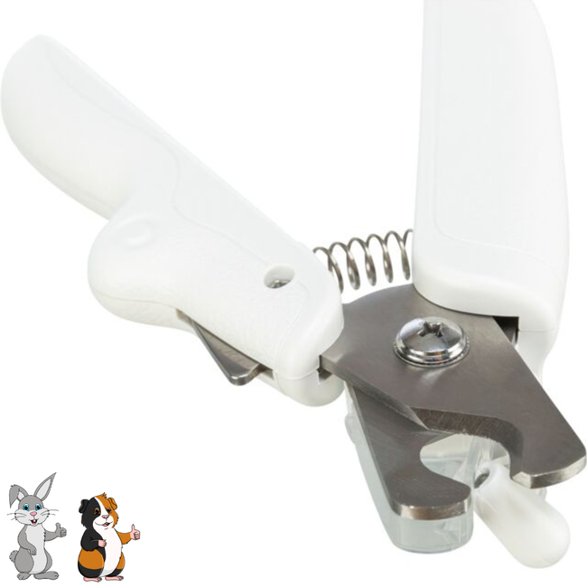 Nail Scissors with LED Lighting - Nail Scissors for Rabbits and Guinea Pigs - 15 cm - White