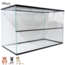 Zooply Glazen terrarium voor hamsters, gerbils en muizen - Verblijf met schuifdeuren - Ventilatierooster - 80 x 40 x 50 cm - Zwart