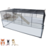 Rodent enclosure with glass bottom tray - 80 x 50 x 40 cm - for hamsters, gerbils and mice - Black