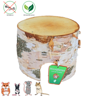 Small Round Birch House for Small Rodents, 10 cm