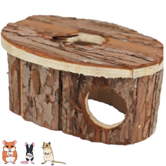 Bean Oval Natural Hamster House, 17 cm.