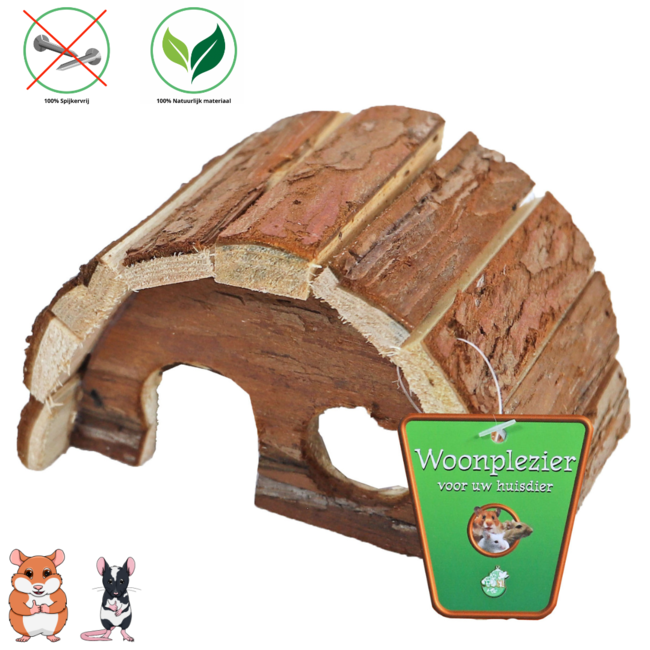 Bean Rodent House Half-Round Natural S, 15 cm.