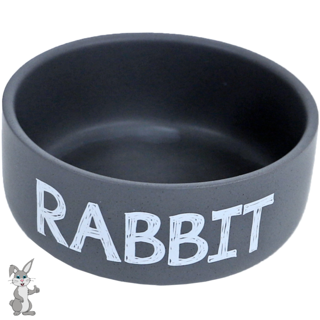 Boon Rabbit Feeding Bowl, Stone, RABBIT, Matte Grey, 12 cm