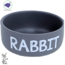 Ceramic food bowl with the text 'rabbit' on it - Anti-spill - 12 cm - Grey