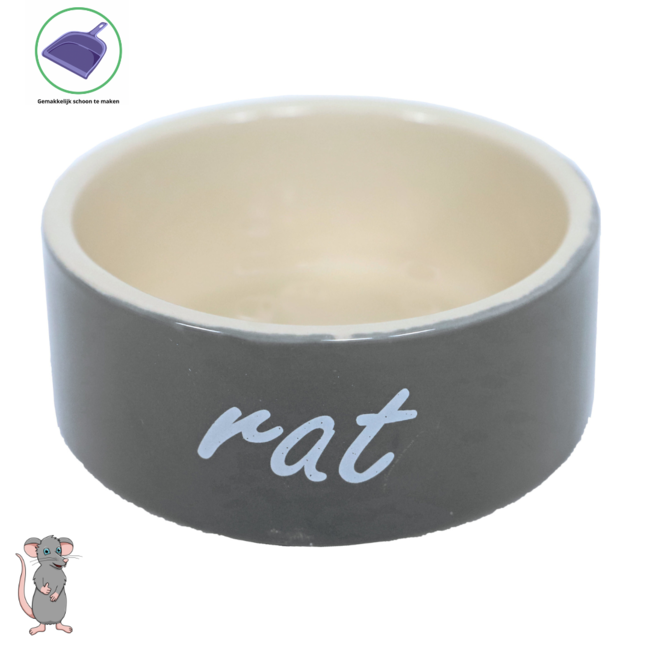 Bean Rat Feeding Bowl Stone Grey, Ø 10 cm.