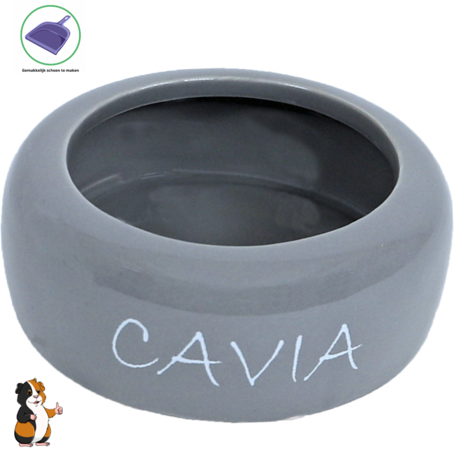 Bean Feeding Bowl Stone Anti-Spill Guinea Pig Light Gray, 10 cm