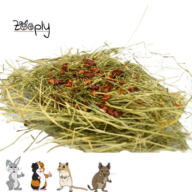 Zooply Herb Hay with Paprika and Parsley - Hay fresh from the field - Conveniently packaged - 1 kg