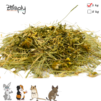 Zooply Herbal hay with various flowers - 1 kg