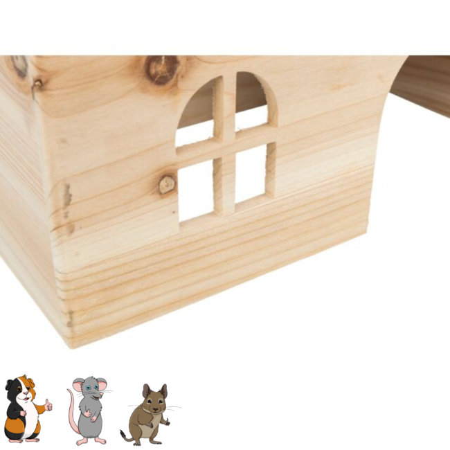 Wooden hutch with flat roof for rabbits and guinea pigs - 40 × 20 × 23 cm - Wood