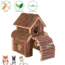 Finn House with Steps - Small House for Dwarf Hamsters, Mice and Gerbils - 13 × 20 × 20 cm - Bark Wood