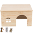 Wooden house with flat roof for guinea pigs and rats - 28 × 16 × 18 cm - Wood