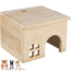 Wooden house with flat roof for golden hamsters, mice and gerbils - 15 × 12 × 15 cm - Wood