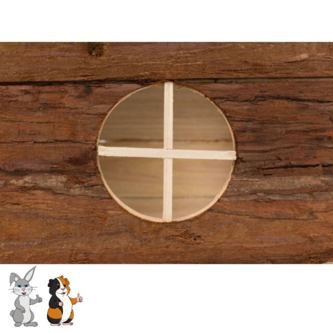 Blokhut Jerrik - Huisje voor konijnen en cavia's - 40 × 20 × 23 cm - Schorshout