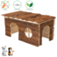 Log Cabin Jerrik - Hutch for Rabbits and Guinea Pigs - 40 × 20 × 23 cm - Bark Wood