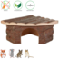 Corner House Jesper - Small house for golden hamsters, rats and gerbils - 30 × 13 × 21/21 cm - Bark wood