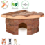 Corner House Jesper - Small house for dwarf hamsters, mice and gerbils - 21 × 10 × 15/15 cm - Bark wood
