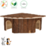 Corner House Jesper - Hutch for Rabbits and Guinea Pigs - 52 × 18 × 37/37 cm - Bark Wood