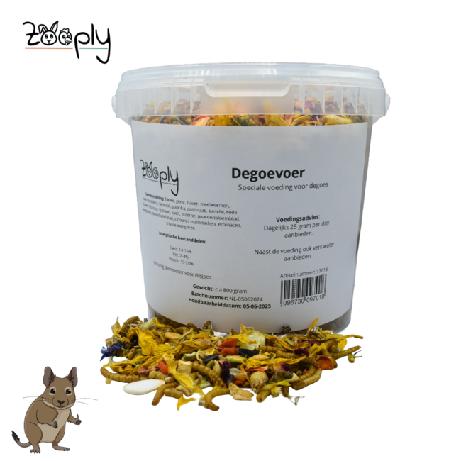 Zooply Degoevoer - Speciale voeding voor goudhamsters - Verpakt in emmer - 1750 gram