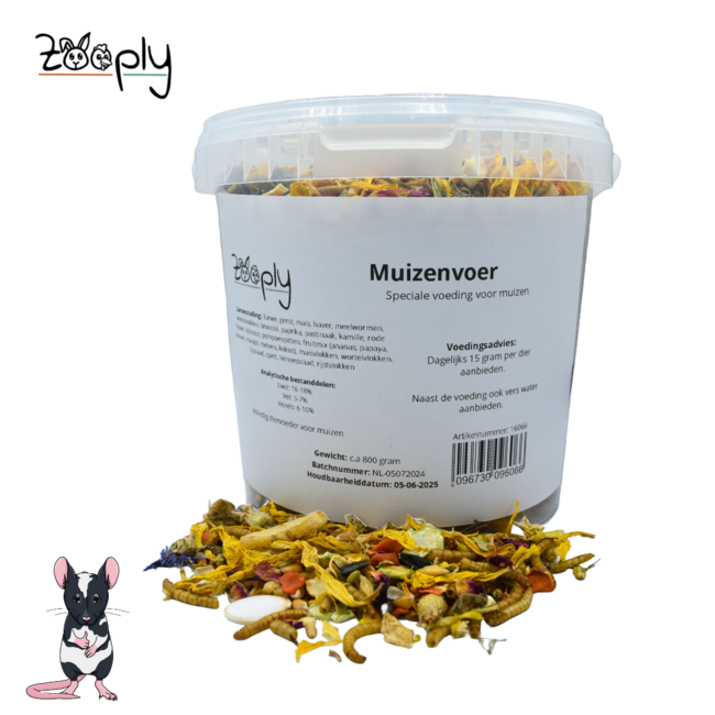 Zooply Mouse Food - Special food for mice - Packed in a bucket - 800 grams